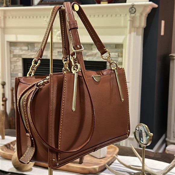 GORGEOUS Authentic Coach 1941 Dreamer 27 Satchel in Saddle, Light Gold. EUC - Picture 8 of 16